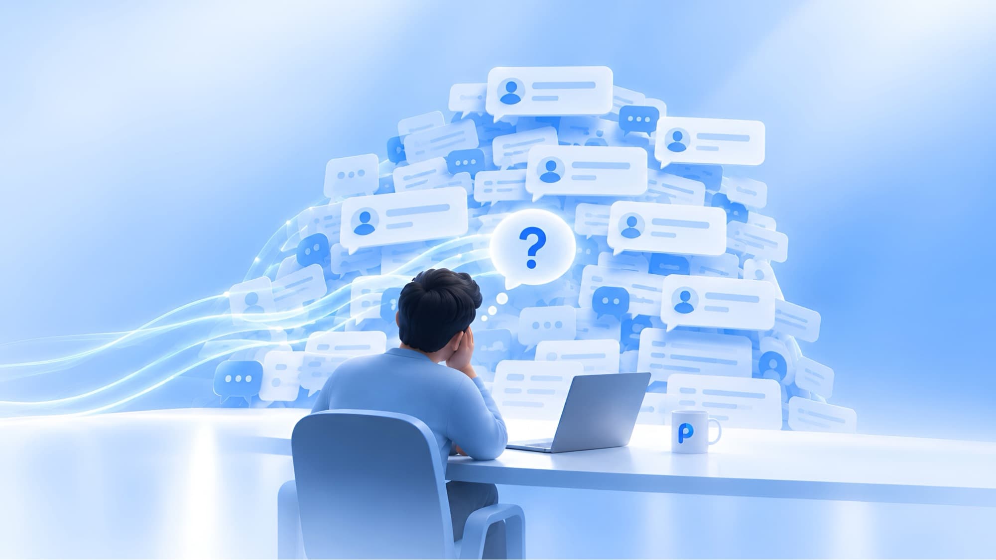 A product person facing a mountain of incoming feedback, with the question of what it actually means still open